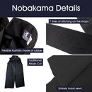 高級テトロン 合気道仕立て【野袴】 Aikido Nobakama - Flexible Koshiita, 7 lines of stitching