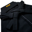 高級テトロン 合気道仕立て【野袴】 Aikido Nobakama - Tetron, Black (Image shows optional Koshiita Embroidery)
