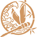 [Custom Logo Embroidery] Shiseikan - Yagyu Shingan Ryu dragonfly - EMBROIDERY (background White, symbol Navy, upper back, 7x7cm)